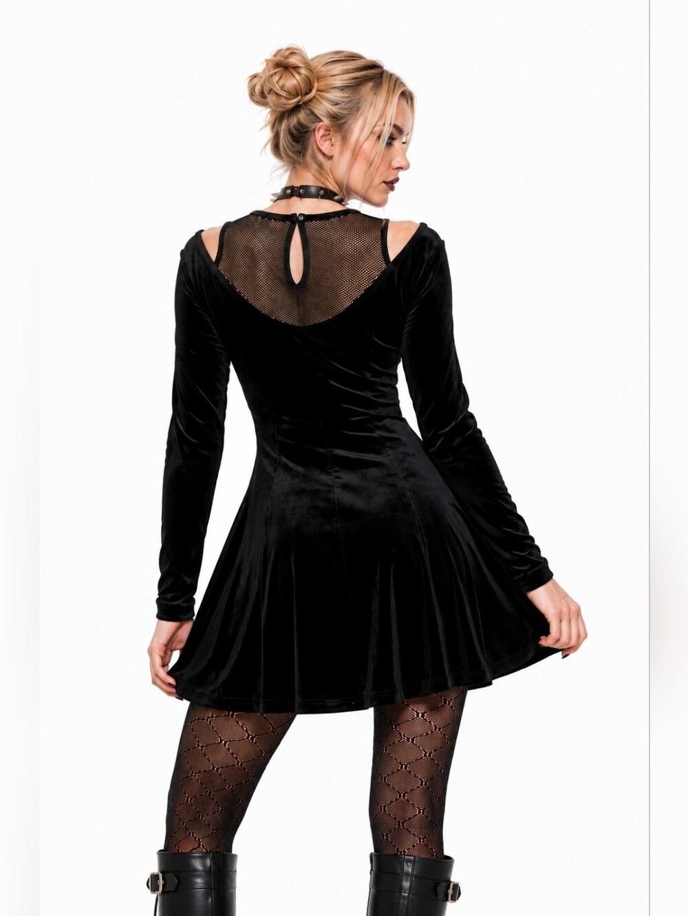 Punk Rave Satin Devil Mini Dress - Picture 5 of 13